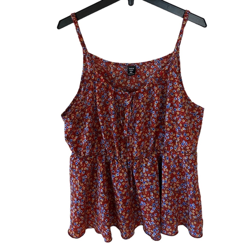 Shein Curve floral spaghetti strap tank top